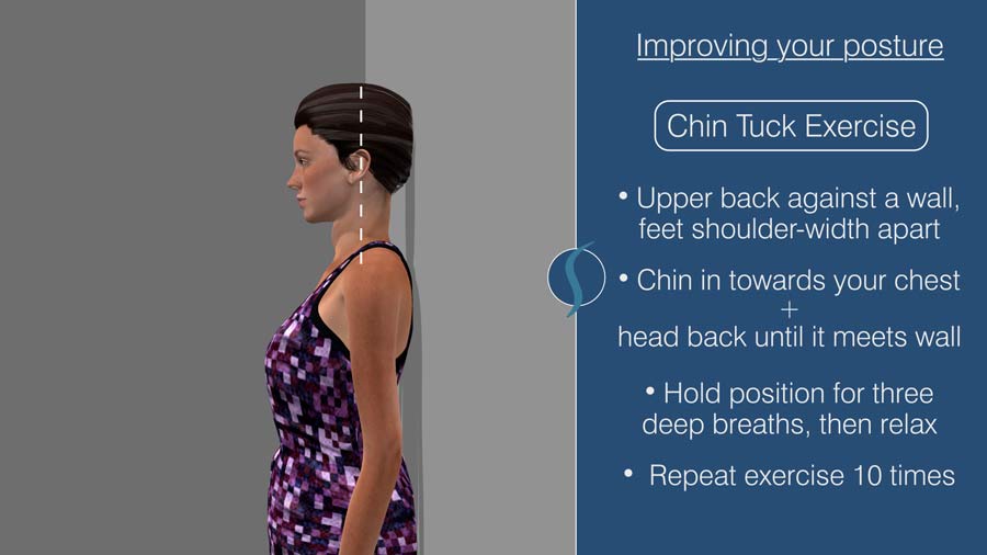 Chin tuck exercises