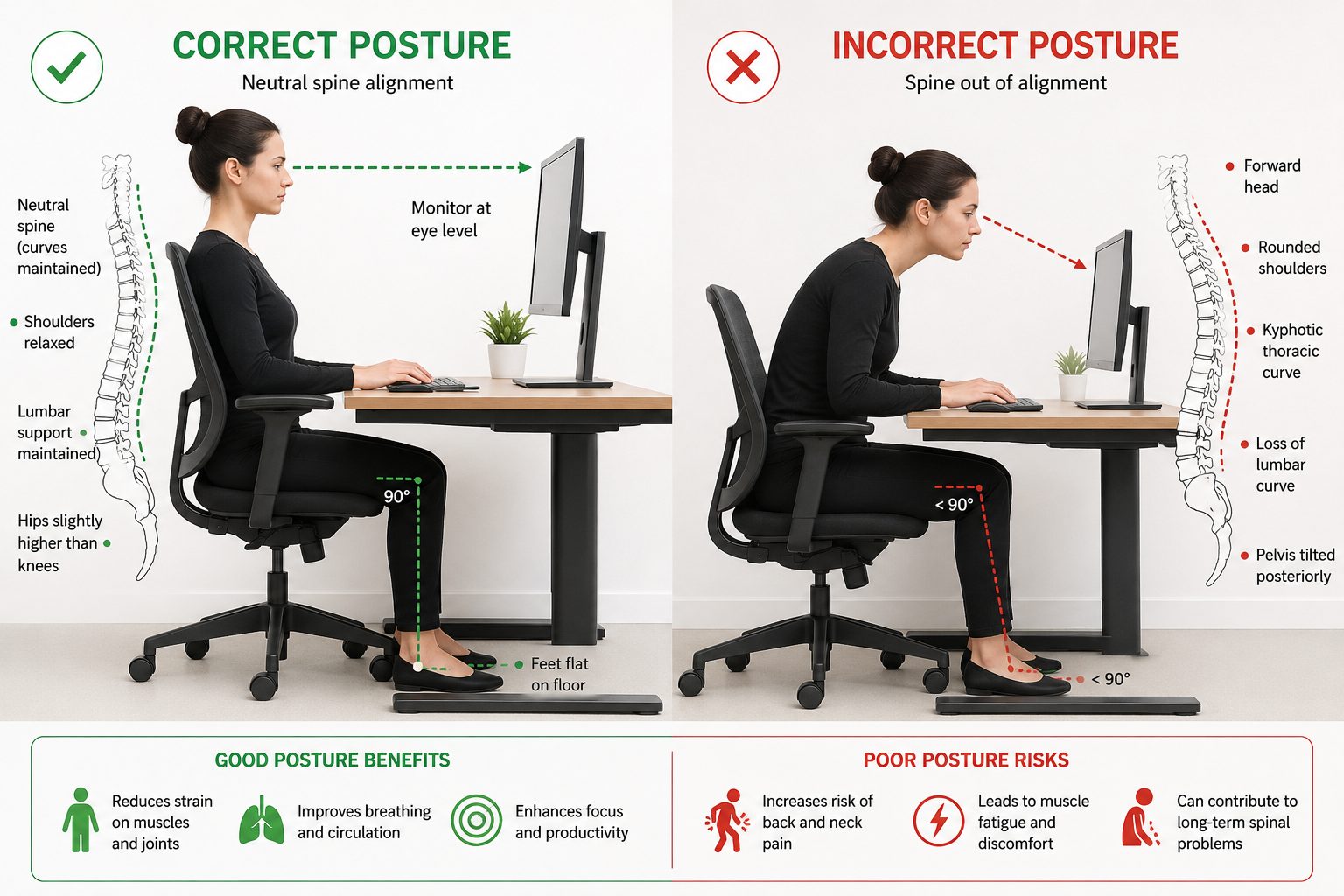 Back pain, neck pain, and disc problems start not from a dramatic injury, but from hours in a chair.