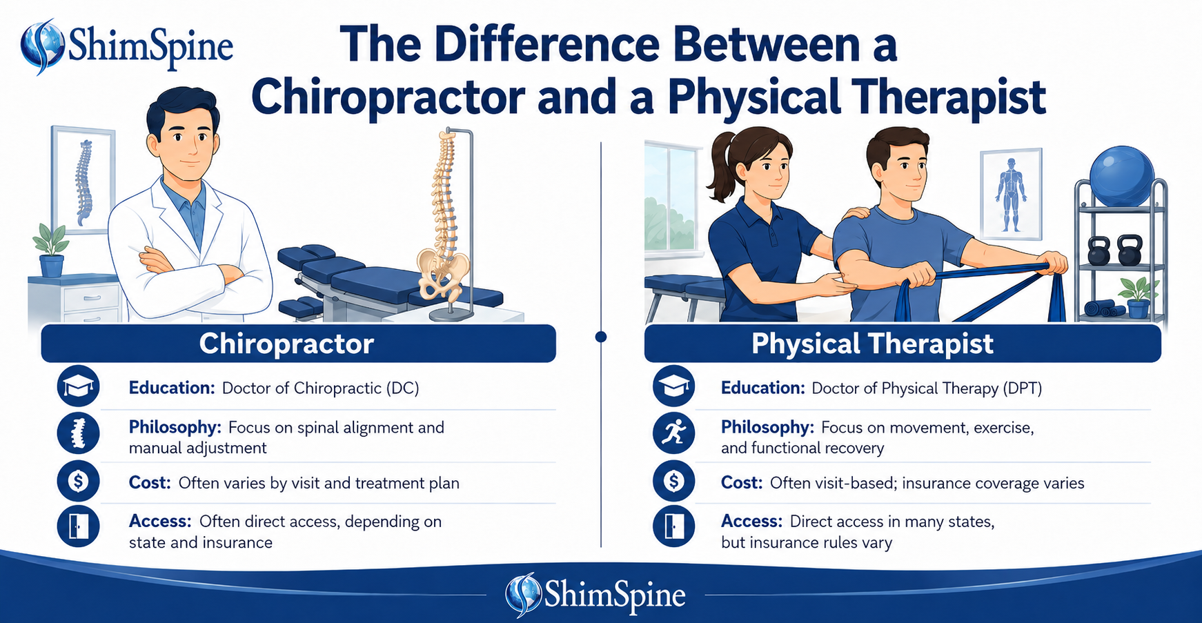 Chiropractor or Physical Therapist? Understanding the Differences